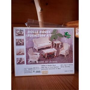Vintage Henbrandt F201 Doll House Furniture Kit, Living Room Set (5 pcs).